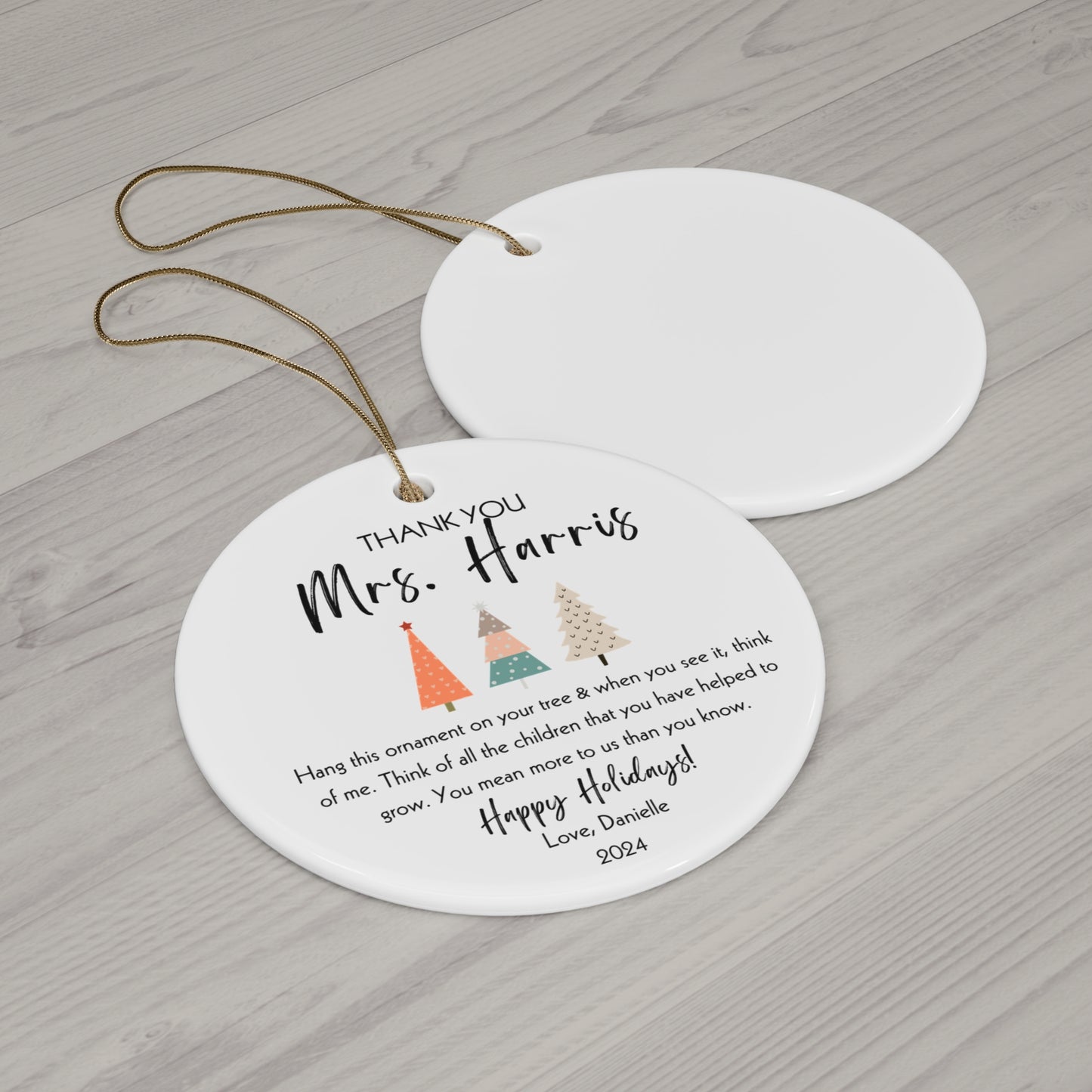 Personalized Teacher Ornament