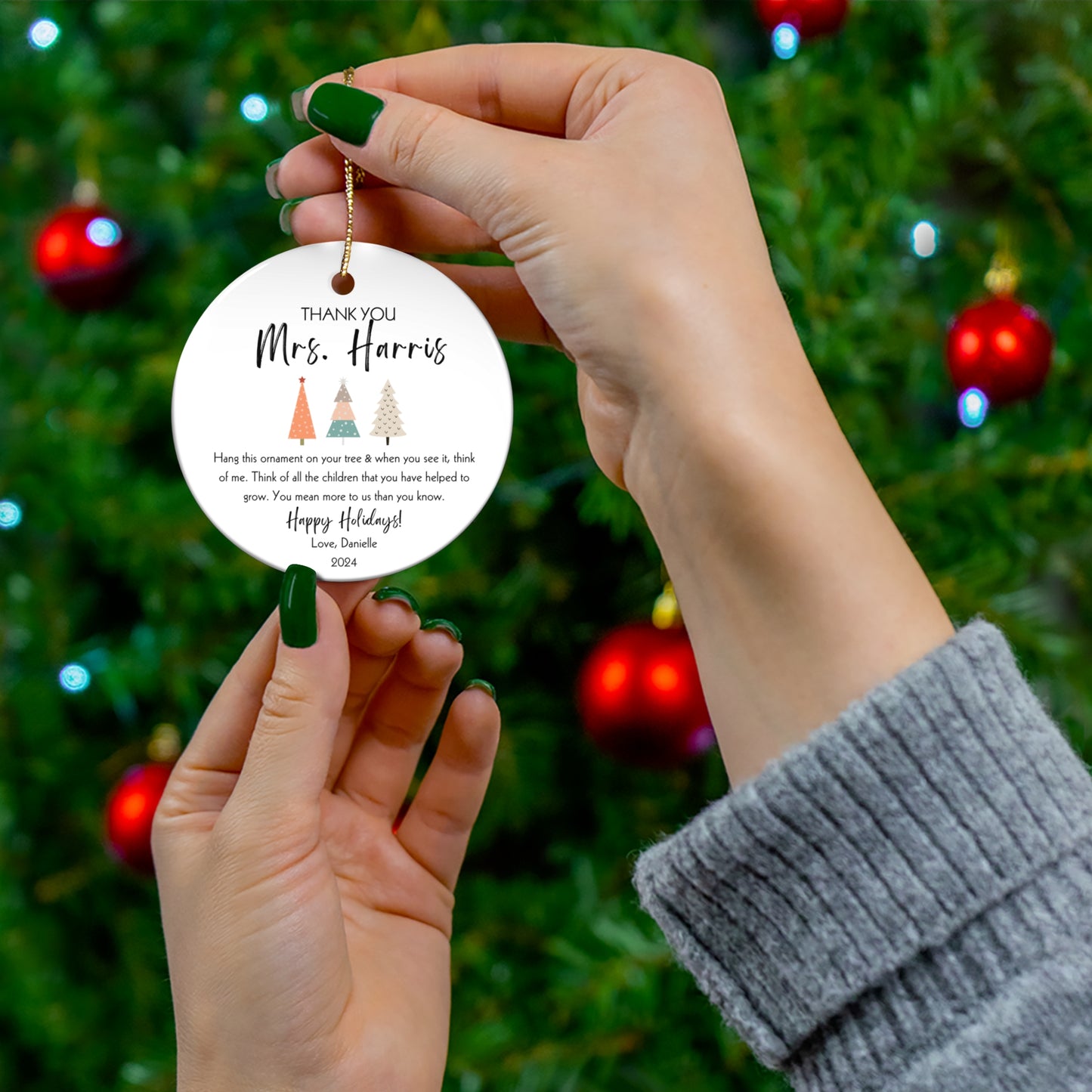 Personalized Teacher Ornament