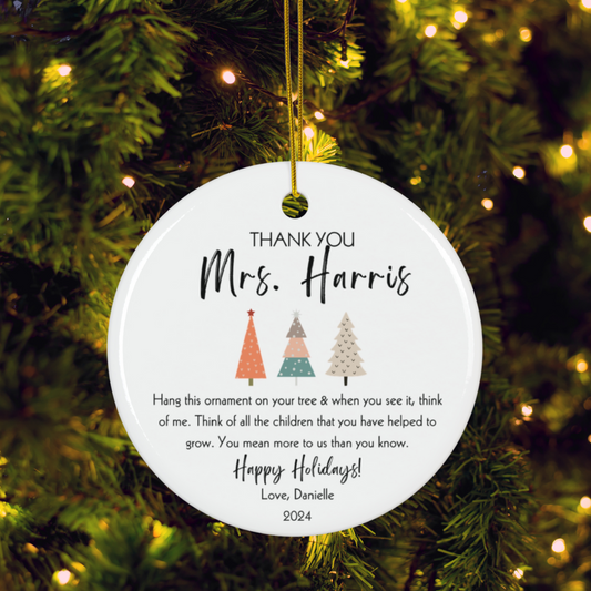 Personalized Teacher Ornament